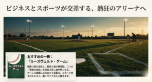 倒産寸前の会社と廃部寸前の野球部が奇跡の逆転を目指す物語。働くすべての人に響く熱い展開を紹介するスライド 。