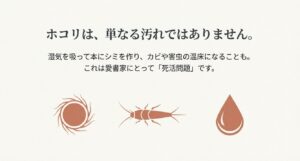 本のホコリが引き起こすカビと害虫のリスク