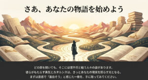 理不尽と戦う人々の姿が現実を照らす光になるというメッセージ。直感で「面白そう」と感じた一冊を手に取ることを勧める、まとめのスライド 。